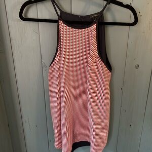 Ann Taylor Stylish Red, White and Navy Blue Tank Top Blouse | Women's Medium